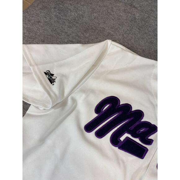 VINTAGE Majestic Major Woody Baseball Jersey Mens 2X White Athleisure Sports - Picture 6 of 7